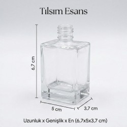 Kısa Tombul Dikdörtgen Şişe 50 ml - Kolay Kapama