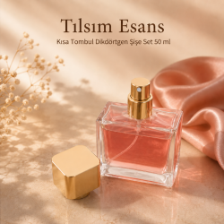 Kısa Tombul Dökdörtgen Şişe Set 50 ml - KSTMBDK50